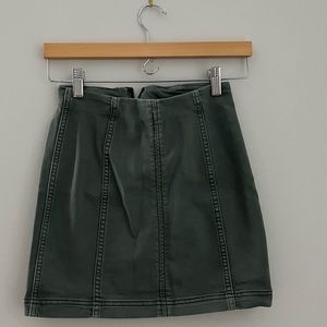 Sage green, Jean mini skirt 🐊